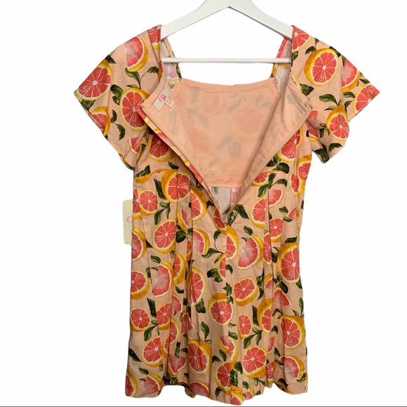 GB Girls Grapefruit Citrus Print Dress Sz 10 - Picture 4 of 8